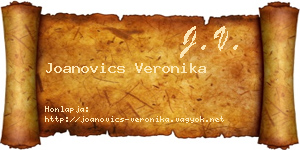 Joanovics Veronika névjegykártya